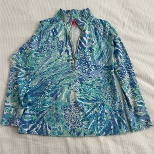 Blue and Green Patterned Pullover